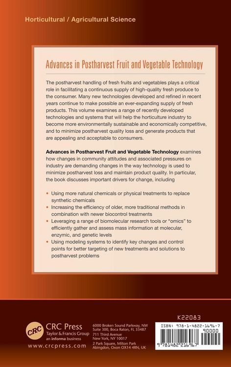 Produktbild: Advances in Postharvest Fruit and Vegetable Technology
