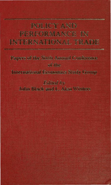 Produktbild: Policy and Performance in International Trade