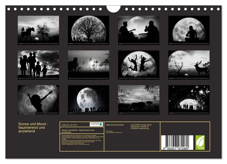 Produktbild: Sonne und Mond - faszinierend und anziehend (Wandkalender 2026 DIN A4 quer), CALVENDO Monatskalender