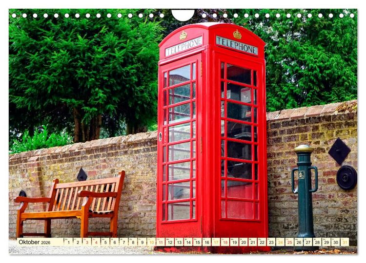 Produktbild: Die bekannteste Telefonzelle der Welt - Telephone Booth (Wandkalender 2026 DIN A4 quer), CALVENDO Monatskalender