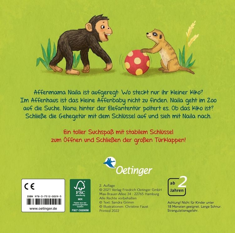 Produktbild: Mein erstes Schl&uuml;sselbuch. Wo ist das kleine Affenbaby?