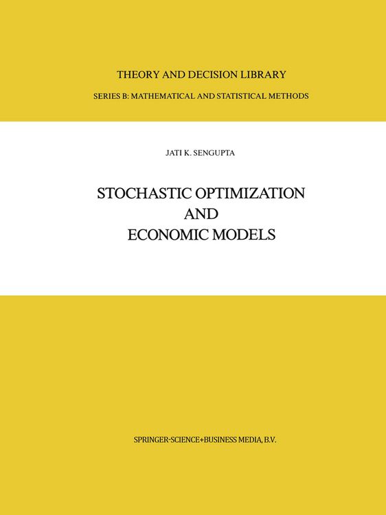 Produktbild: Stochastic Optimization and Economic Models