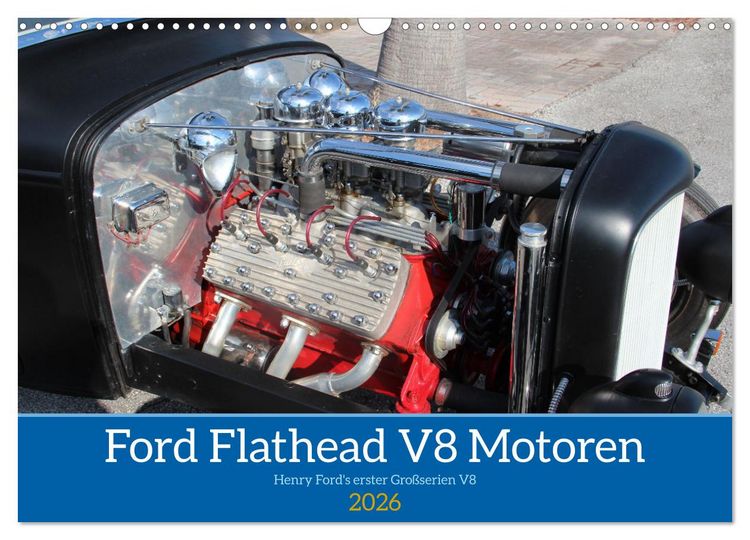 Produktbild: Ford Flathead V8 Motoren (Wandkalender 2026 DIN A3 quer), CALVENDO Monatskalender