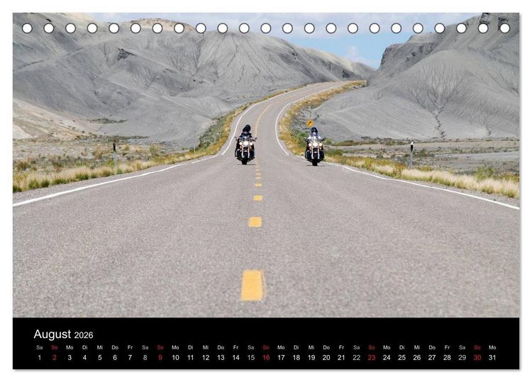 Produktbild: Born to be Wild - Mit der Harley durch den S&uuml;dwesten der USA (Tischkalender 2026 DIN A5 quer), CALVENDO Monatskalender