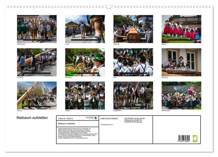 Produktbild: Maibaum aufstellen (Wandkalender 2026 DIN A2 quer), CALVENDO Monatskalender