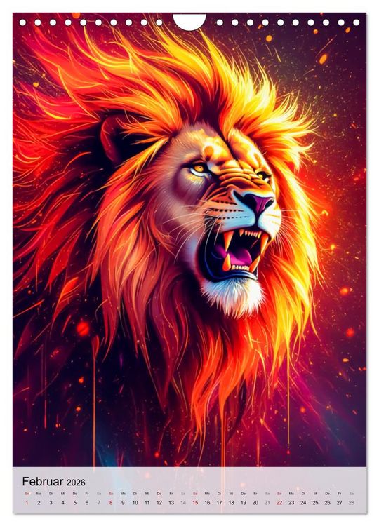 Produktbild: Neon Wildlife (Wandkalender 2026 DIN A4 hoch), CALVENDO Monatskalender