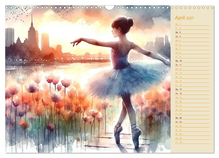 Produktbild: Zauberhafte Ballerina (Wandkalender 2027 DIN A3 quer), CALVENDO Monatskalender