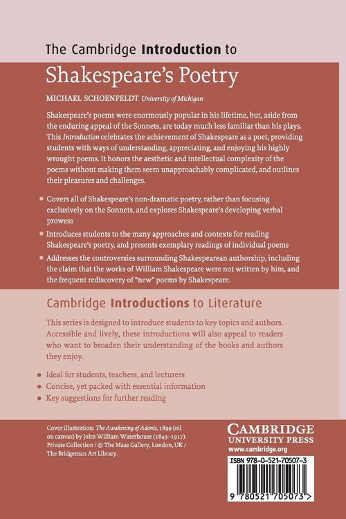 Produktbild: The Cambridge Introduction to Shakespeare's Poetry