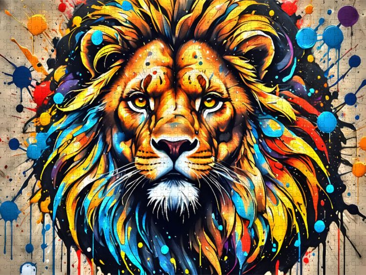 Produktbild: CALVENDO Puzzle L&ouml;we | 1000 Teile Lege-Gr&ouml;&szlig;e 64x48cm Foto-Puzzle f&uuml;r gl&uuml;ckliche Stunden