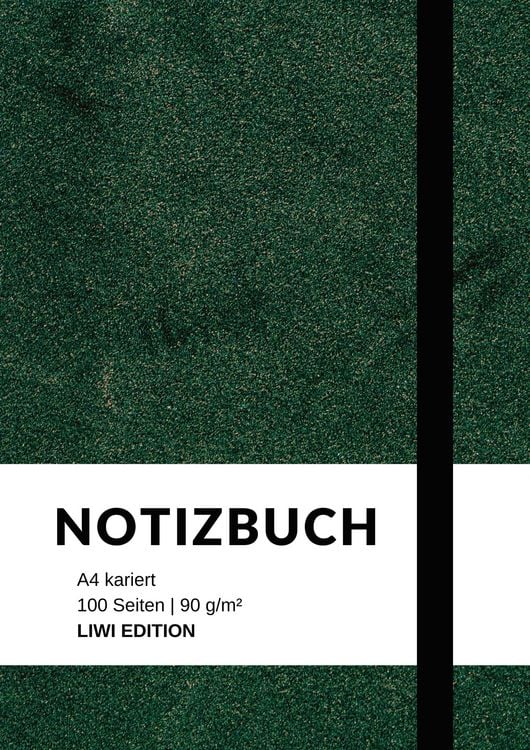 Produktbild: Notizbuch A4 kariert - 100 Seiten Soft Cover gr&uuml;n - Papier