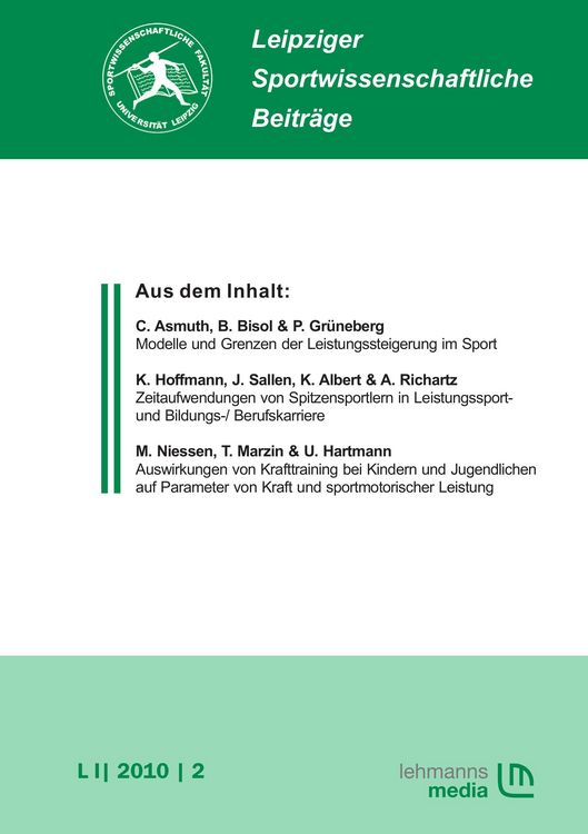 Produktbild: Leipziger Sportwissenschaftliche Beitr&auml;ge