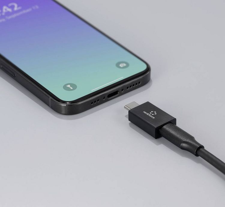 Produktbild: Renkforce USB Datenblocker Adapter [1x USB-C&reg; Stecker - 1x USB-C&reg; Buchse] RF-6615900