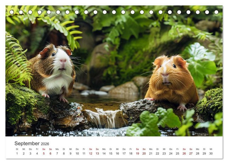 Produktbild: Wuschelbande - Ein Jahr voller Meerschweinchen (Tischkalender 2026 DIN A5 quer), CALVENDO Monatskalender