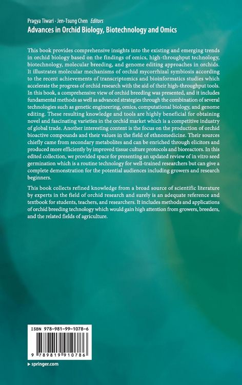 Produktbild: Advances in Orchid Biology, Biotechnology and Omics
