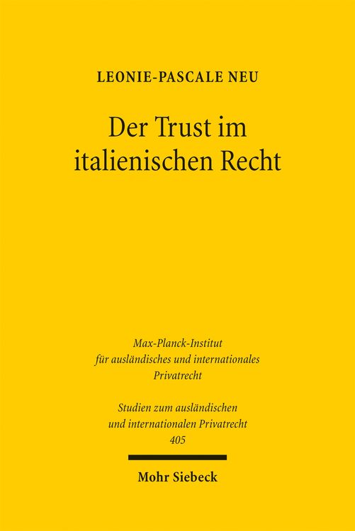 Produktbild: Der Trust im italienischen Recht