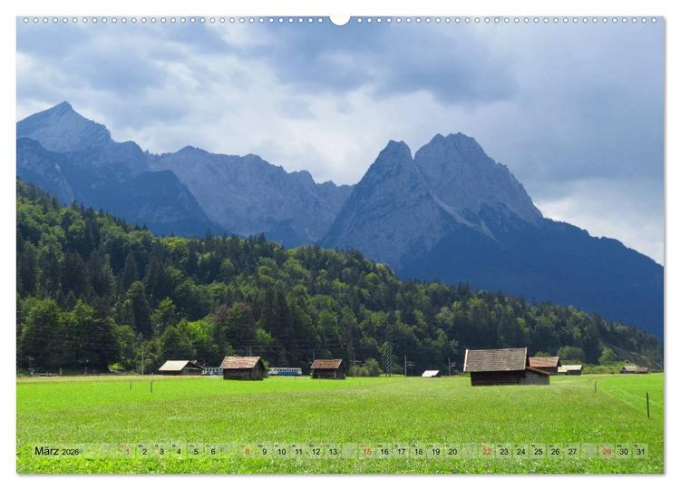 Produktbild: Malerisches Garmisch Partenkirchen - Aquarelle und Fotografien (Wandkalender 2026 DIN A2 quer), CALVENDO Monatskalender