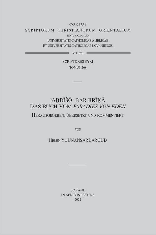 Produktbild: 'Abdisho' bar Brika, Das Buch vom 'Paradies von Eden'