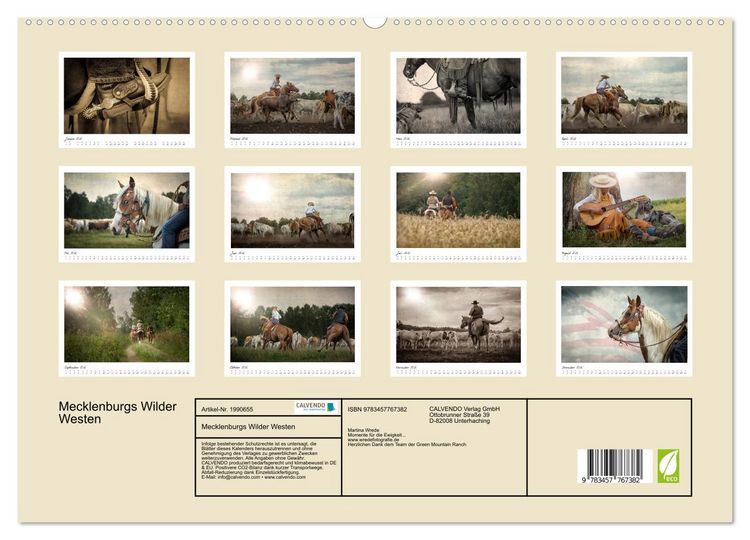 Produktbild: Mecklenburgs Wilder Westen (hochwertiger Premium Wandkalender 2026 DIN A2 quer), Kunstdruck in Hochglanz