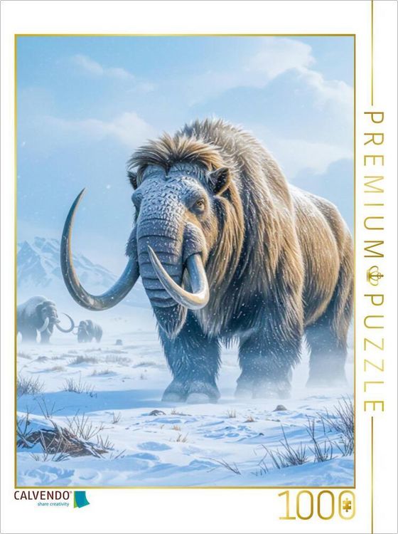 Produktbild: CALVENDO Puzzle Wollhaarmammut im Schneegest&ouml;ber | 1000 Teile Lege-Gr&ouml;&szlig;e 64x48cm Foto-Puzzle f&uuml;r gl&uuml;ckliche Stunden