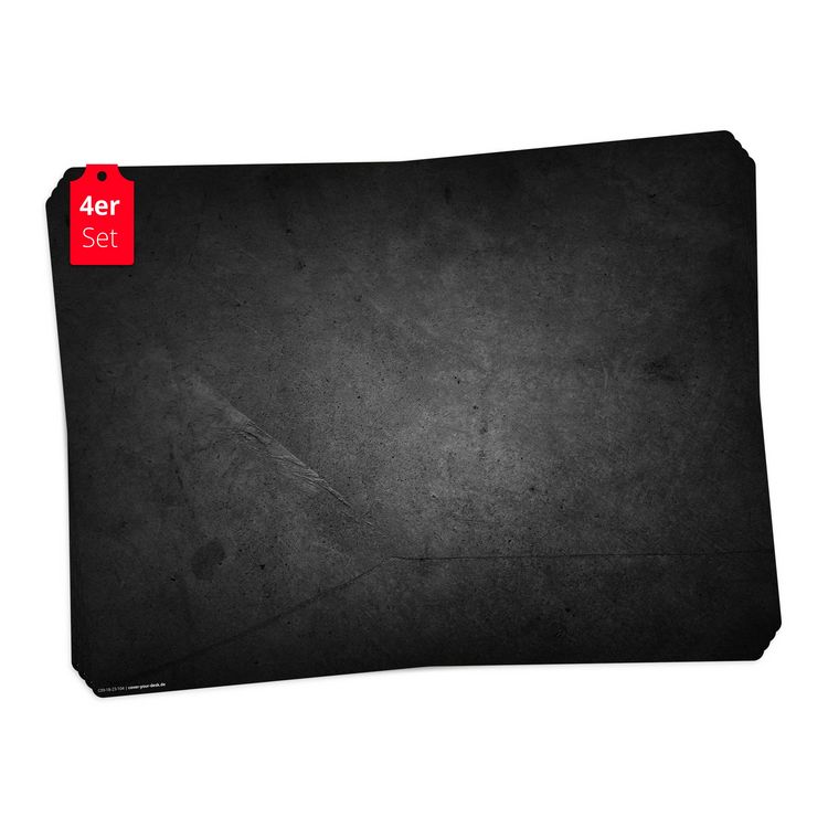 Produktbild: Tischsetmacher Tischsets Schieferplatte schwarz, aus hochwertigem Vinyl (4 St&uuml;ck), 44 x 32 cm