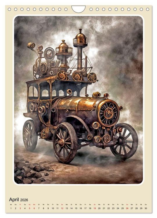 Produktbild: Steampunk Mobilit&auml;t (Wandkalender 2026 DIN A4 hoch), CALVENDO Monatskalender