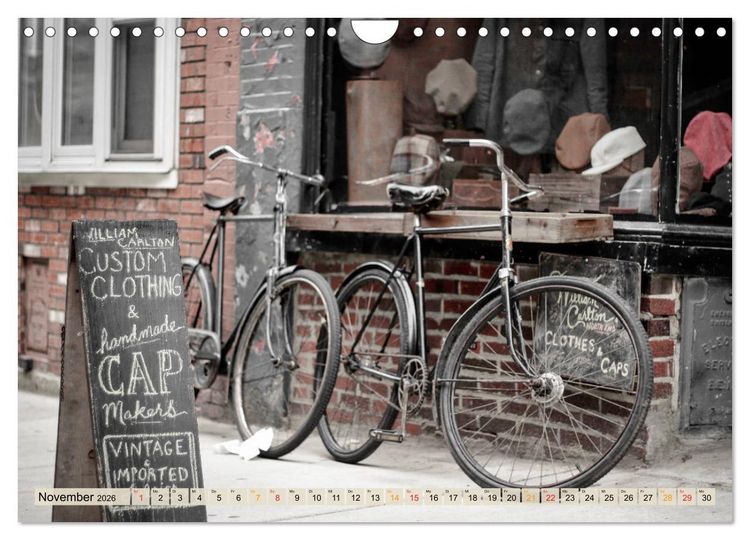 Produktbild: Fahrrad Alltag - Film Noir Style (Wandkalender 2026 DIN A4 quer), CALVENDO Monatskalender