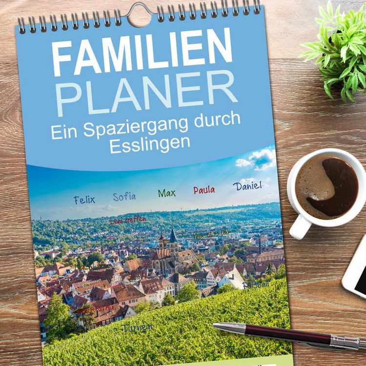 Produktbild: Familienplaner 2026 - Ein Spaziergang durch Esslingen mit 5 Spalten (Wandkalender, 21 x 45 cm) CALVENDO