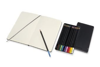Produktbild: Moleskine Skizzen - Set - Aquarell Large/A5, Skizzenbuch: Hard Cover, Schwarz; Aquarellstifte - Set