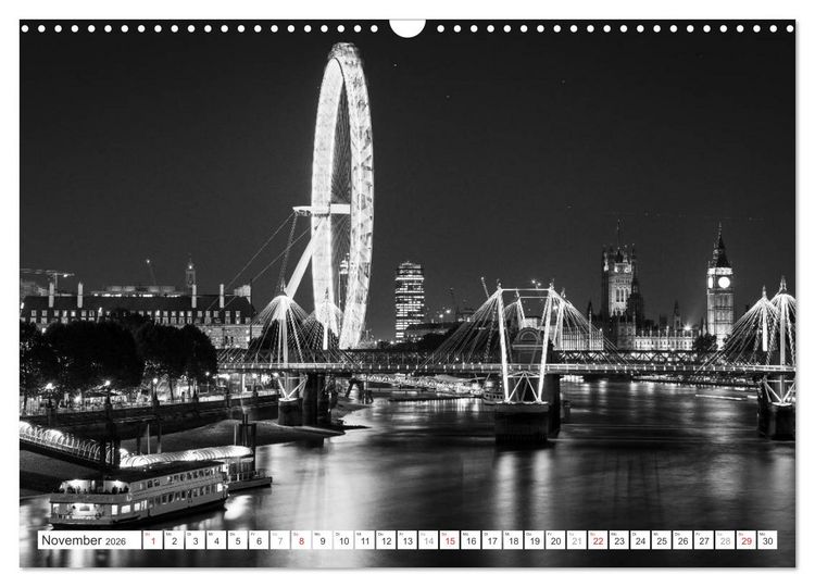 Produktbild: London Stadt an der Themse (Wandkalender 2026 DIN A3 quer), CALVENDO Monatskalender