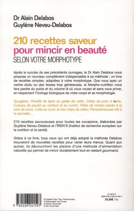 Produktbild: 210 recettes saveur pour mincir en beaut&eacute; : selon votre morphotype