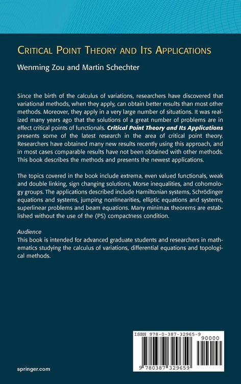 Produktbild: Critical Point Theory and Its Applications