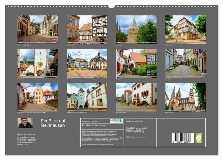 Produktbild: Ein Blick auf Gelnhausen (hochwertiger Premium Wandkalender 2026 DIN A2 quer), Kunstdruck in Hochglanz