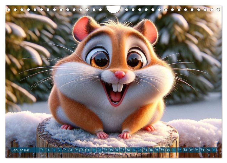 Produktbild: Hamsterbacken: Ein Jahr voller &Uuml;berraschungen (Wandkalender 2026 DIN A4 quer), CALVENDO Monatskalender