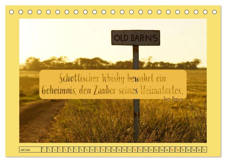 Produktbild: Whisky-Weisheiten (Tischkalender 2026 DIN A5 quer), CALVENDO Monatskalender