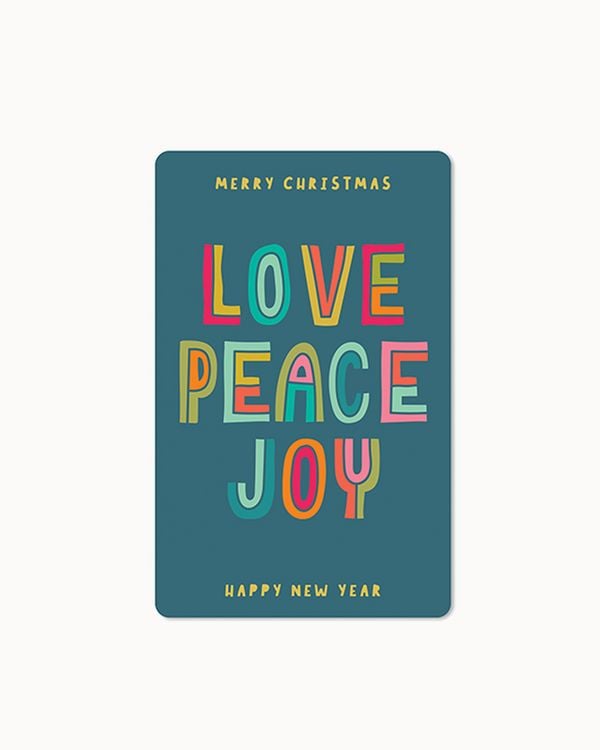 Produktbild: Lunacard Postkarte *Love, Peace, Joy