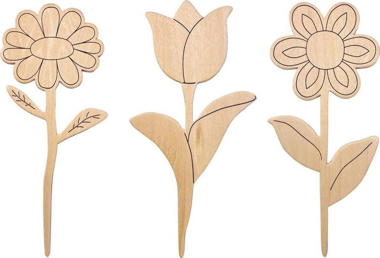 Produktbild: Holzblumen zum Bemalen