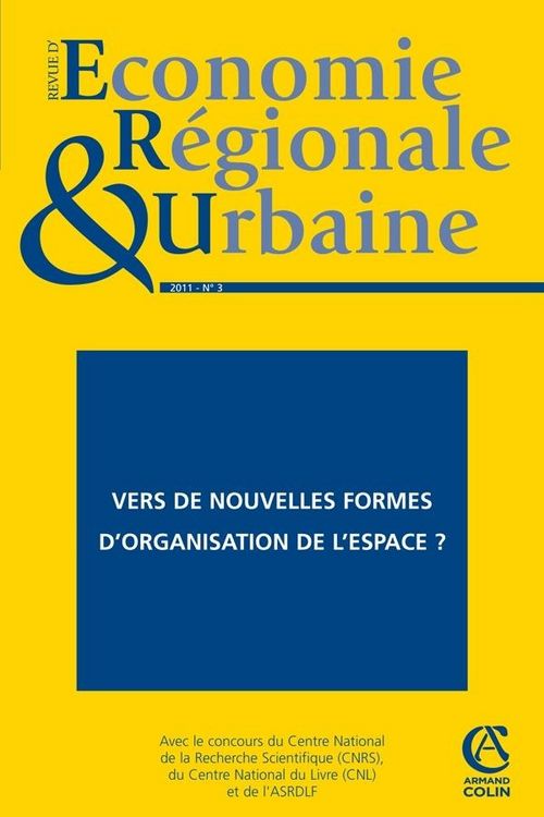 Produktbild: Revue D Economie Regionale et Urbaine T.3; Vers de Nouvelles Formes