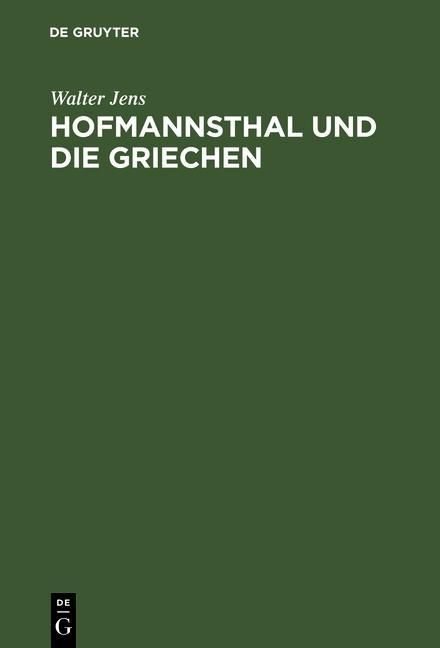 Produktbild: Hofmannsthal und die Griechen