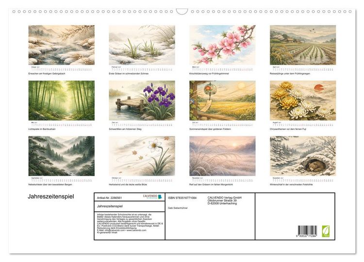 Produktbild: Jahreszeitenspiel (Wandkalender 2027 DIN A2 quer), CALVENDO Monatskalender