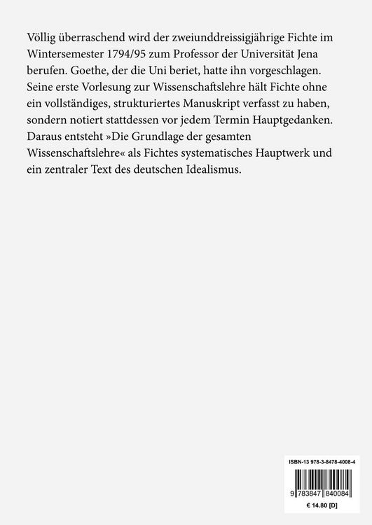 Produktbild: Grundlage der gesammten Wissenschaftslehre (Gro&szlig;druck)