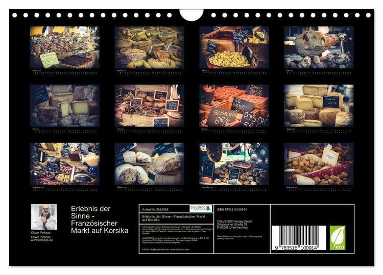 Produktbild: Erlebnis der Sinne - Franz&ouml;sischer Markt auf Korsika (Wandkalender 2026 DIN A4 quer), CALVENDO Monatskalender