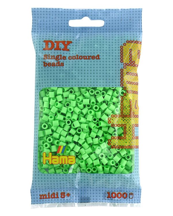 Produktbild: Hama&reg; B&uuml;gelperlen Midi - Pastell Gr&uuml;n 1000 Perlen.