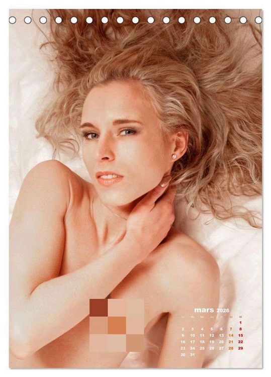 Produktbild: Beaut&eacute;s blondes nues (Calendrier de bureau 2026 DIN A5 horizontal), CALVENDO calendrier mensuel