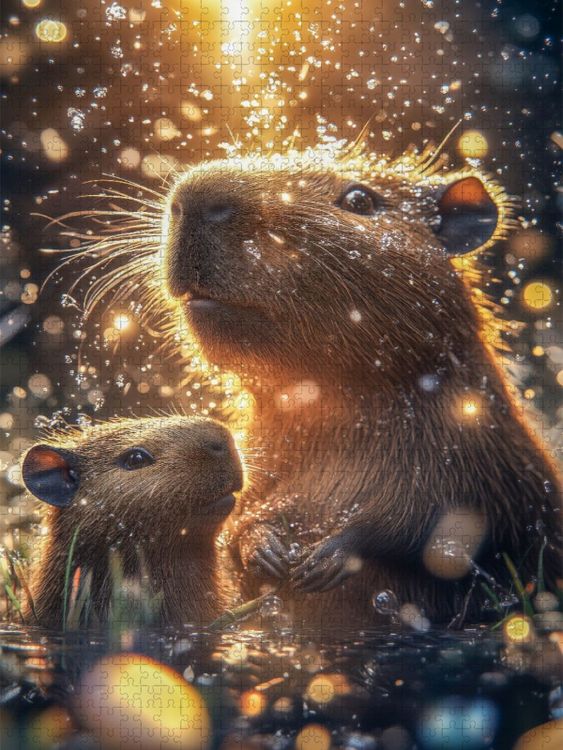 Produktbild: CALVENDO Puzzle Capybaras meditieren nicht - sie sind Meditation | 1000 Teile Lege-Gr&ouml;&szlig;e 64x48cm Foto-Puzzle f&uuml;r gl&uuml;ckliche Stunden
