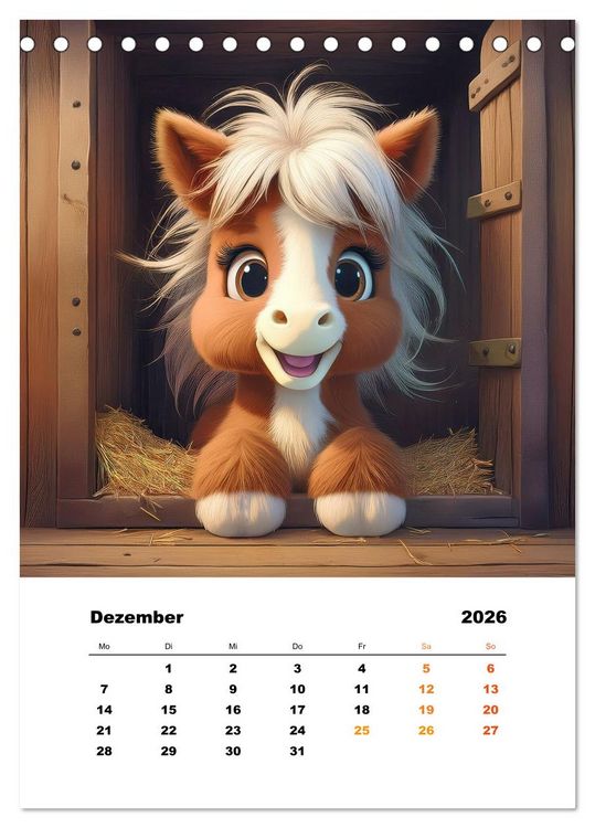 Produktbild: Lustige Ponys (Tischkalender 2026 DIN A5 hoch), CALVENDO Monatskalender