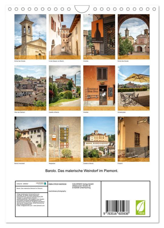 Produktbild: Barolo. Das malerische Weindorf im Piemont. (Wandkalender 2026 DIN A4 hoch), CALVENDO Monatskalender