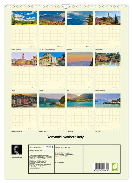 Produktbild: Romantic Northern Italy (Wall Calendar 2026 DIN A3 portrait), CALVENDO 12 Month Wall Calendar