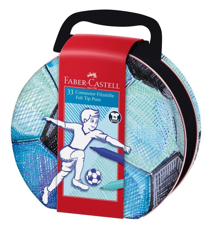 Produktbild: Faber-Castell Fasermaler Connector Fussballkoffer 33er Set