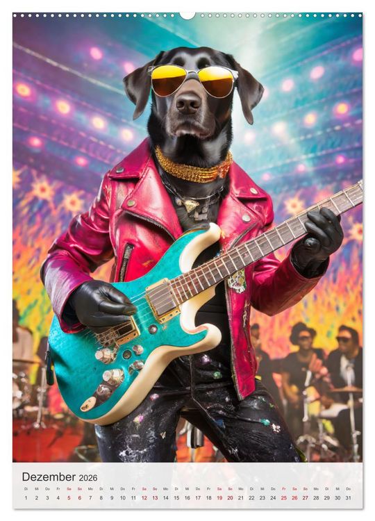 Produktbild: Rockstar Labbi (hochwertiger Premium Wandkalender 2026 DIN A2 hoch), Kunstdruck in Hochglanz