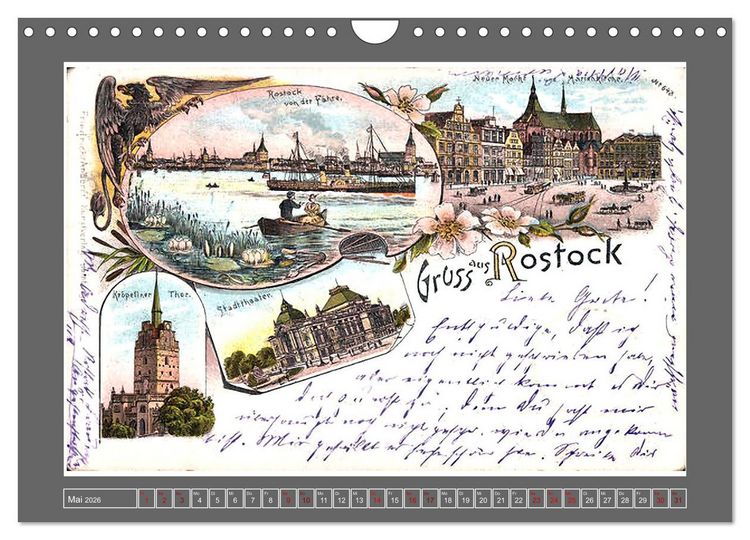 Produktbild: Gru&szlig; aus Rostock (Wandkalender 2026 DIN A4 quer), CALVENDO Monatskalender